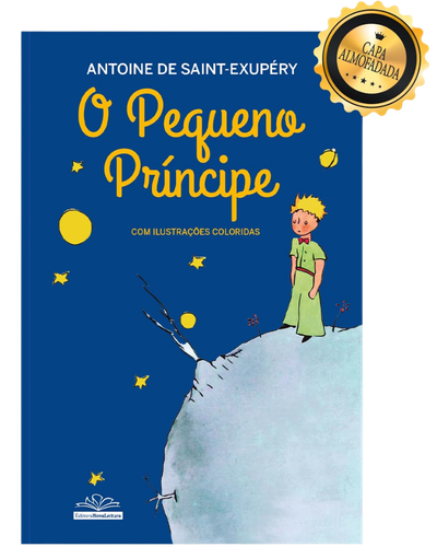 Livro O Pequeno Pr&iacute;ncipe edi&ccedil;&atilde;o de luxo com capa almofadada para presente