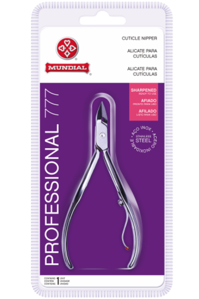 Alicate de cut&iacute;cula Mundial 777 Professional em a&ccedil;o inox