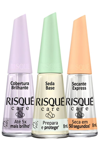 Kit Risqu&eacute; Care com seda base secante express e extra brilho
