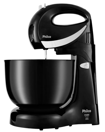 Batedeira Philco Paris Duo Mixer Turbo preta com tigela de 4 litros