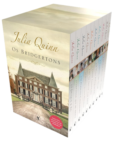Box Os Bridgertons com 9 t&iacute;tulos da s&eacute;rie e livro extra de cr&ocirc;nicas