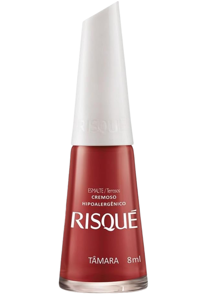 Esmalte Risqu&eacute; T&acirc;mara em tom vermelho fechado cremoso
