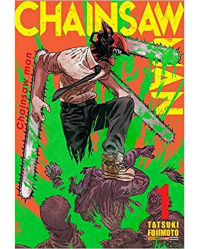 Capa do mang&aacute; Chainsaw Man Vol. 1, de Tatsuki Fujimoto