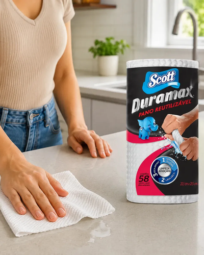 Rolo Scott Duramax com 58 folhas brancas reutiliz&aacute;veis