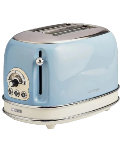 Torradeira Ariete 155 Vintage azul com acabamento retr&ocirc;