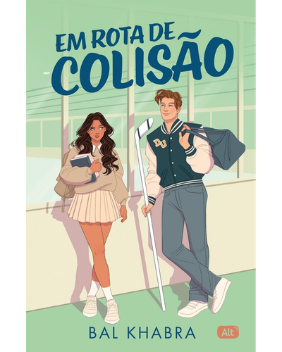 Capa do livro Em Rota de Colis&atilde;o, de Bal Khabra, romance de h&oacute;quei universit&aacute;rio